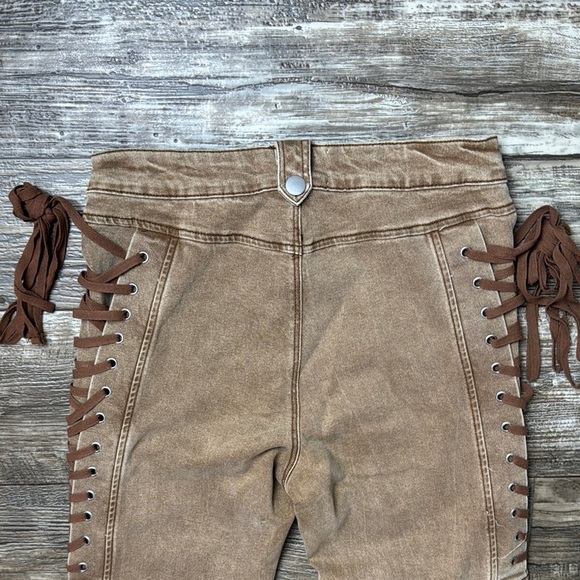 Fashion Nova Tan Lace-Up Pants - Picture 8 of 16